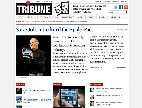 Tribune1.5 – WPzoom wordpress magazine theme