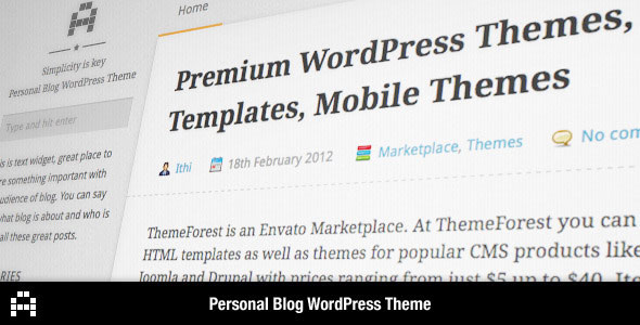A – Personal Blog WordPress Theme