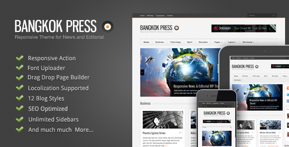 Bangkok Press – 黑白杂志型主题
